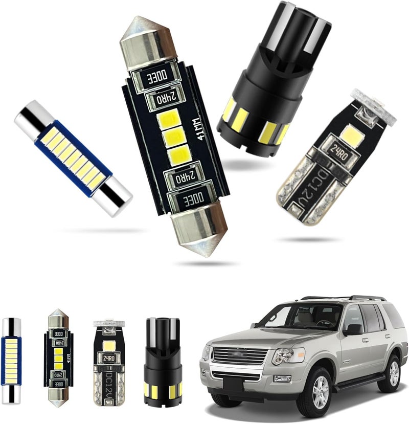 EASY EAGLE LED Interior Car Lights for Ford-Explorer-2002-2010: 12 Piece Kit White LED Light Bulbs - Super Bright 6000K + Install Tool - Image 1